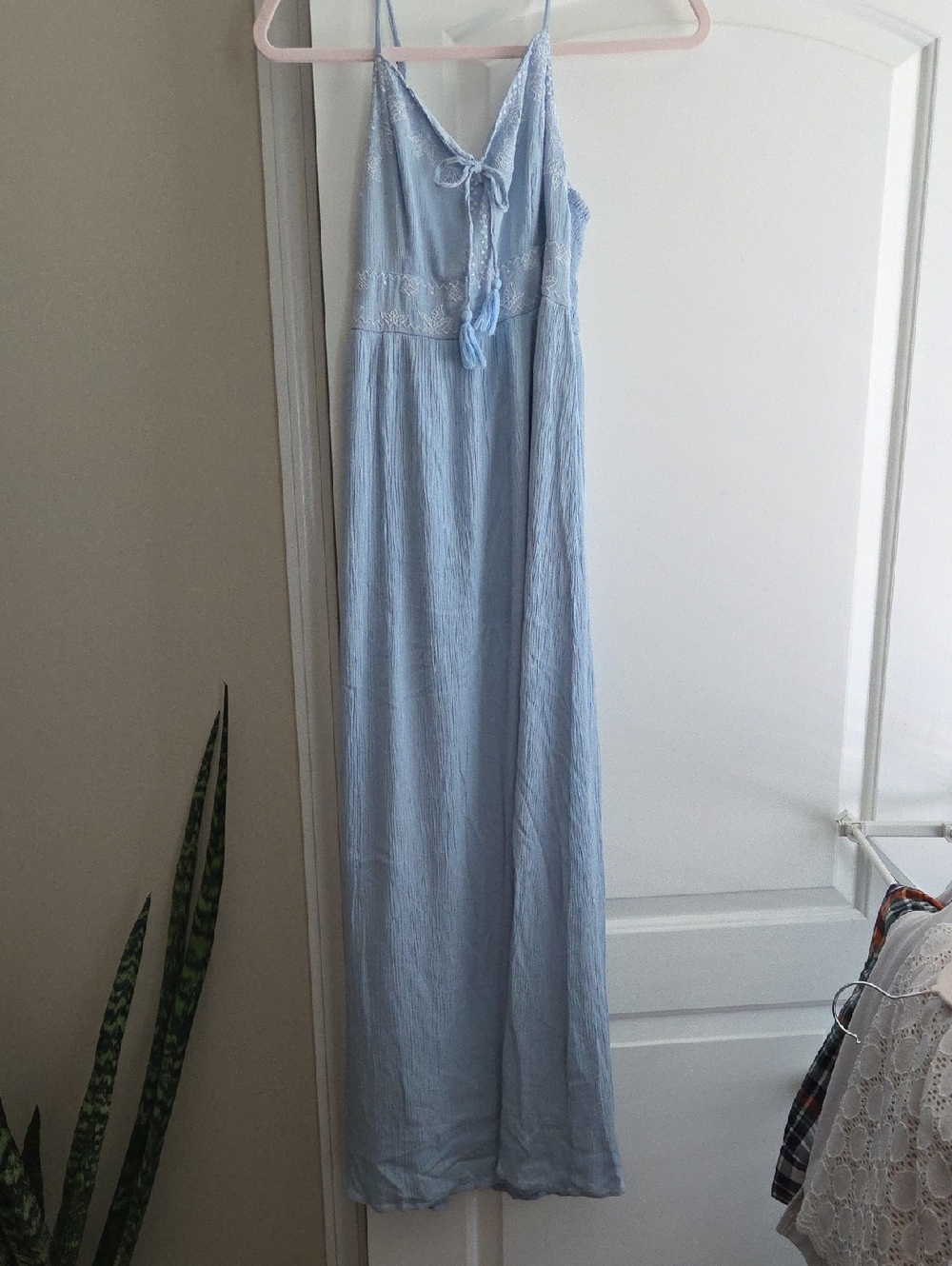Japna Light Blue Maxi Dress with Spaghetti Straps